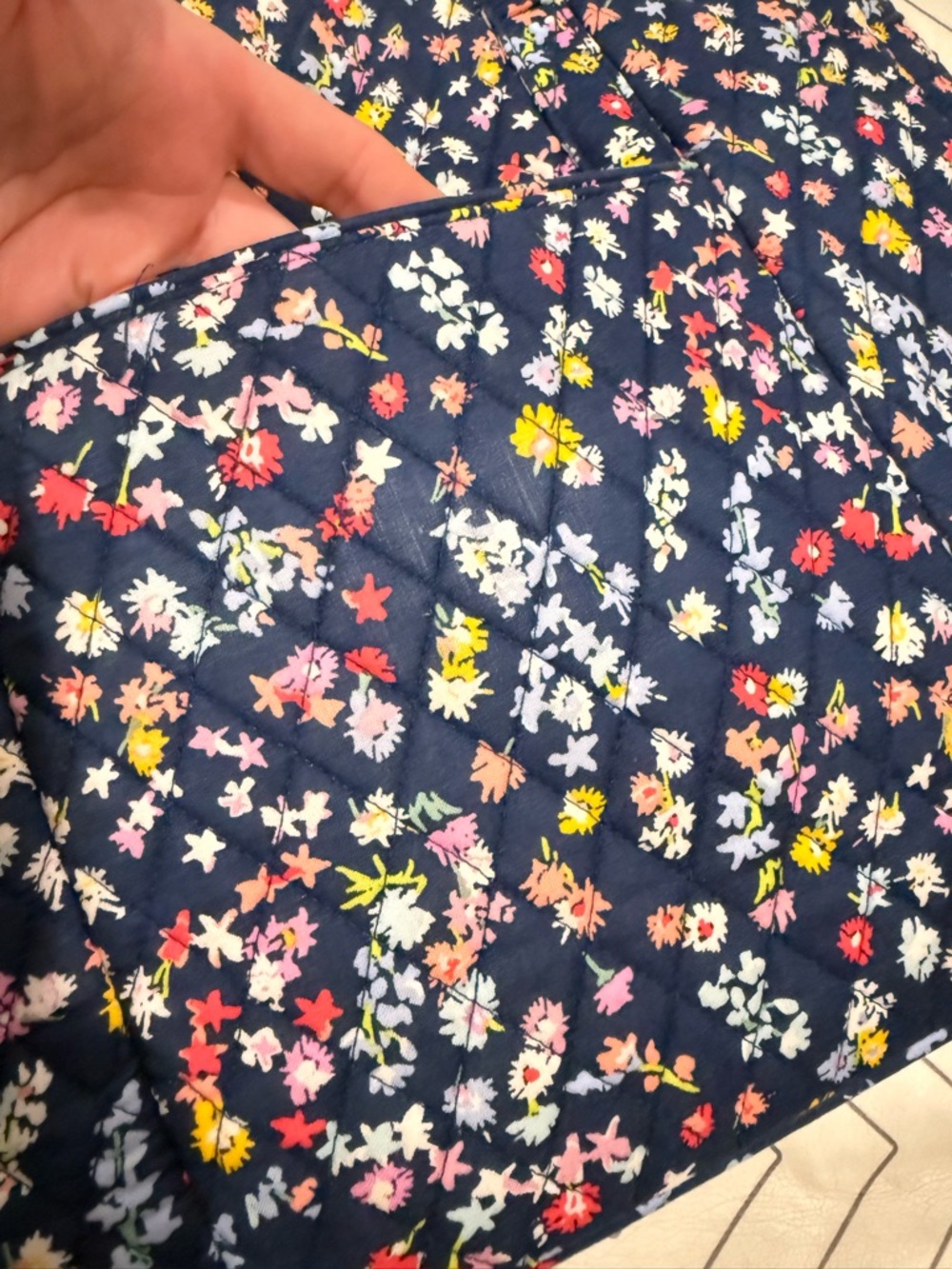 Vera Bradley Navy Floral Tote Purse - Picture 13 of 13